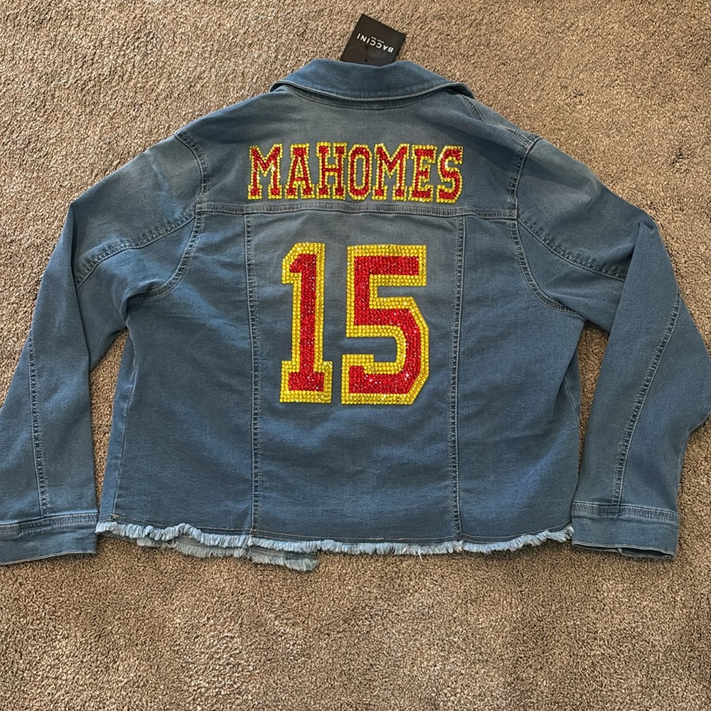 Kansas City Chiefs BLING Jean Jacket Womens - Picture 5 of 7